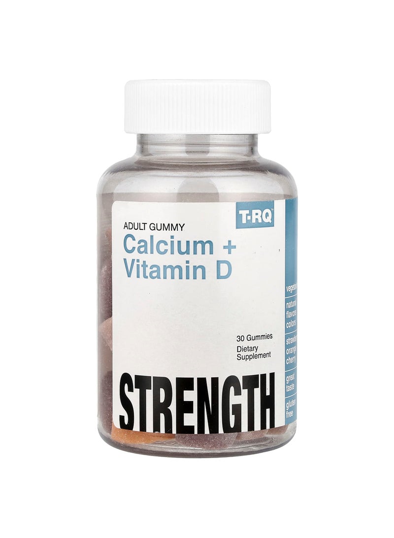 Adult Gummy, Calcium + Vitamin D, Strawberry, Orange, Cherry, 30 Gummies